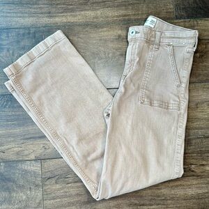Abercrombie Kids High Rise Wide Leg Jeans - Girls 15/16 Regular - Light Brown